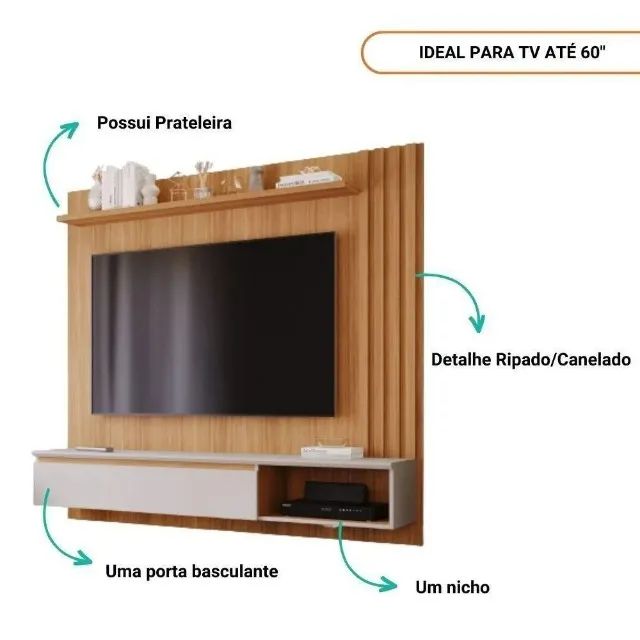 "Home Panamá Plus: Modernidade e Funcionalidade para TVs de até 60? em 100% MDF" - Foto 3