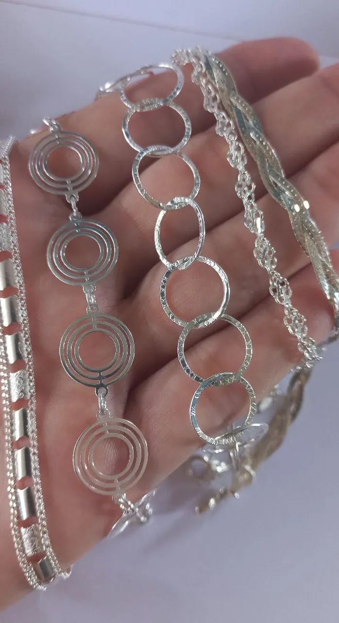 Pulseiras femininas de prata 925 - Com caixa de presente  - Foto 2