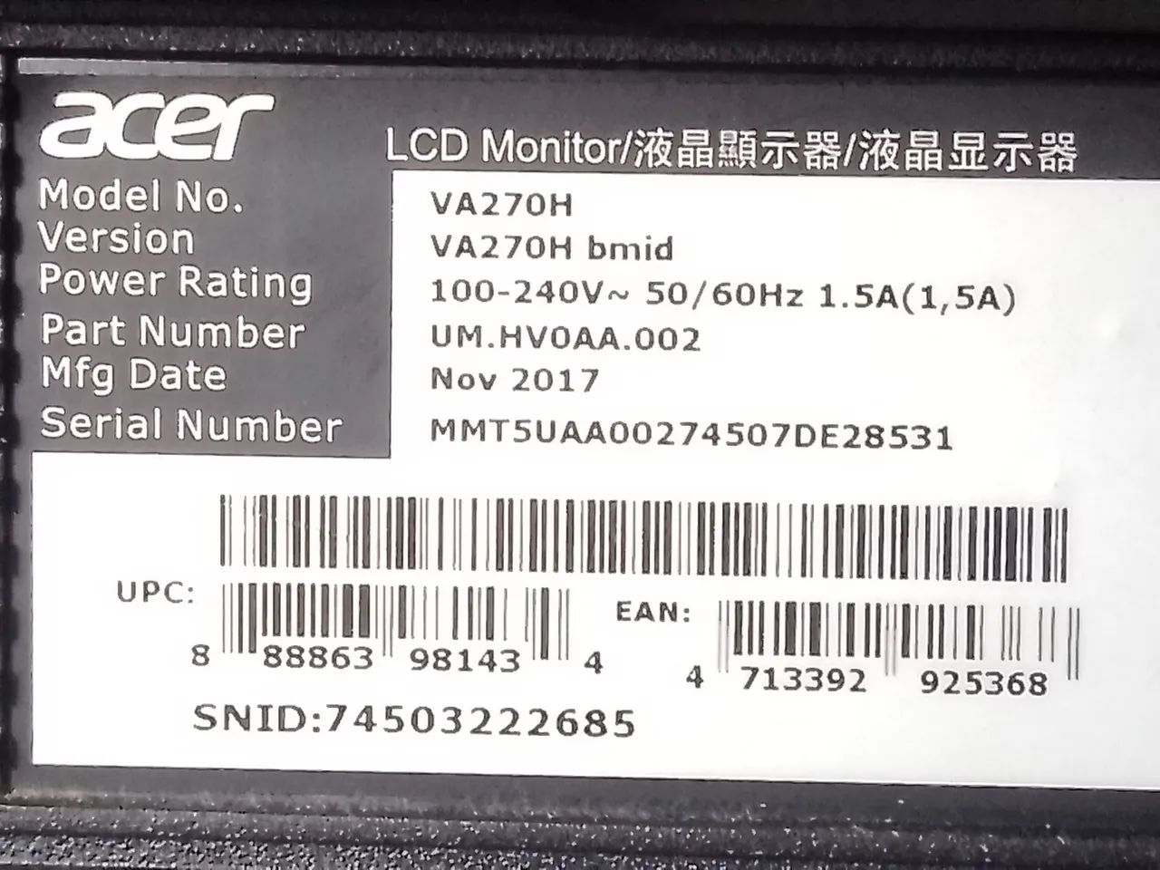 MONITOR ACER DE 27 POLEGADAS  - Foto 2