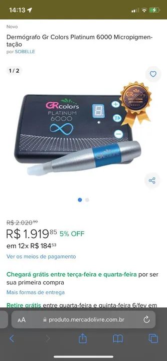 Dermógrafo Gr Colors Platinum 6000 - Micropigmentação