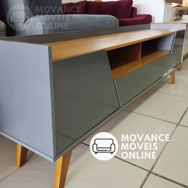Rack com Gaveta e Portas P/ Até 70" Novo - Foto 4