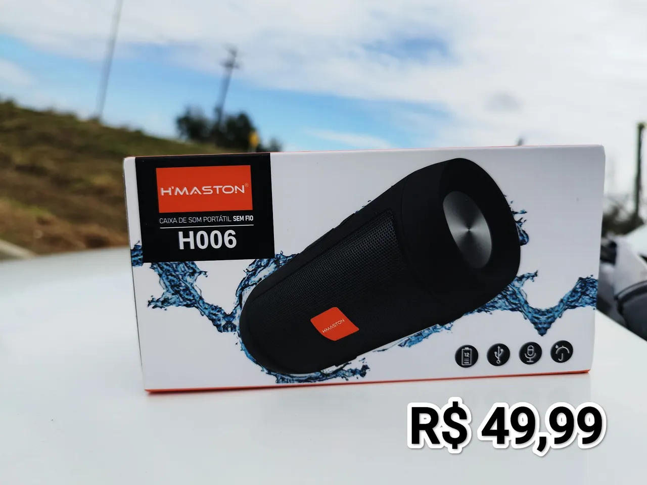 Caixa de Som Portátil H'MASTON H006 - Som sem Fio