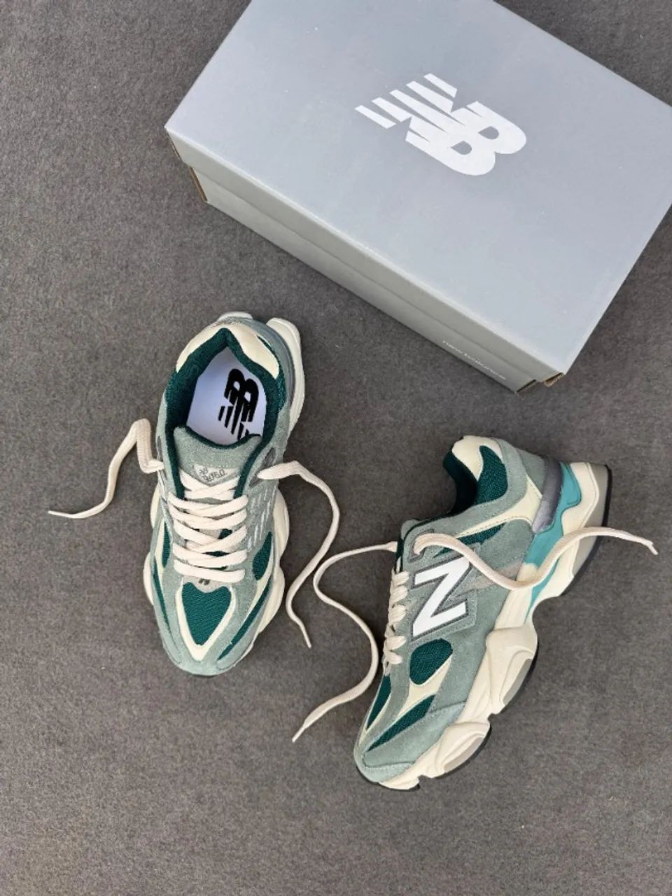 Tênis New Balance 9060 Verde Masculino Couro  - Foto 3