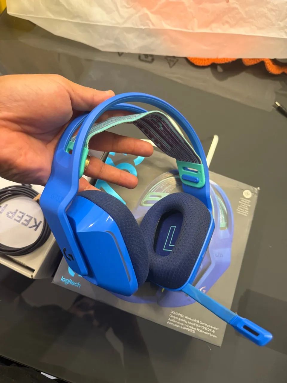 Headset Logitech G733 Wireless RGB - Azul - Foto 5