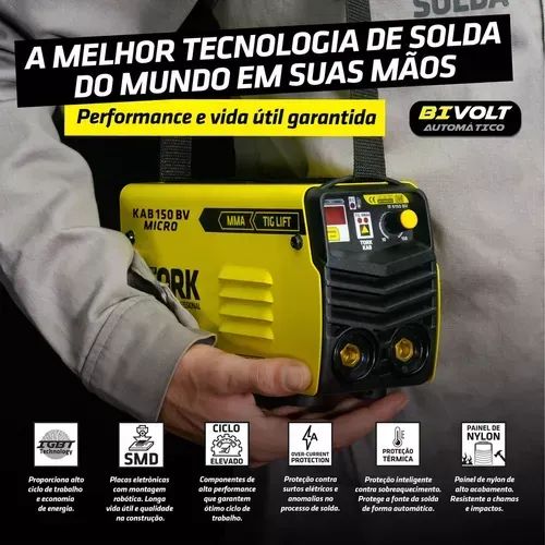 INVERSORA MMA 150 AMPERES KAB 150 MICRO 220V-Tork - Foto 5