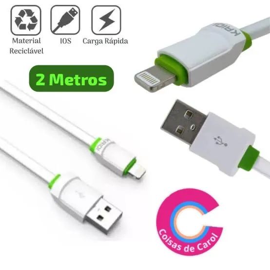 Cabo iPhone 2 Metros KAIDI - Carregamento Rápido - Foto 4
