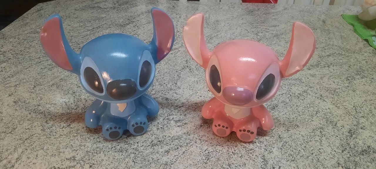 Stitch e Angel bonecos infantis de gesso - Foto 2