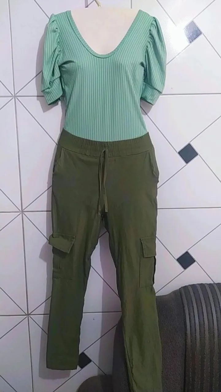 Calca cargo + Bory verde