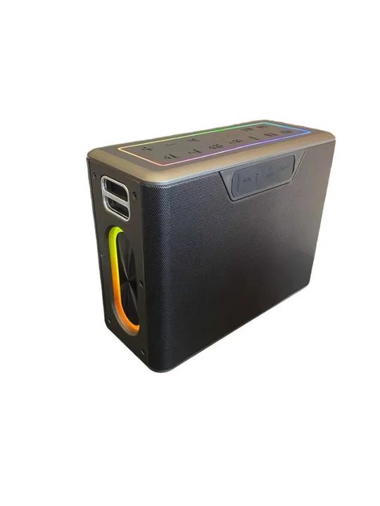Caixa De Som Hmaston Rn03 120w Com Led Rgb/ 2 Microfone - Foto 4