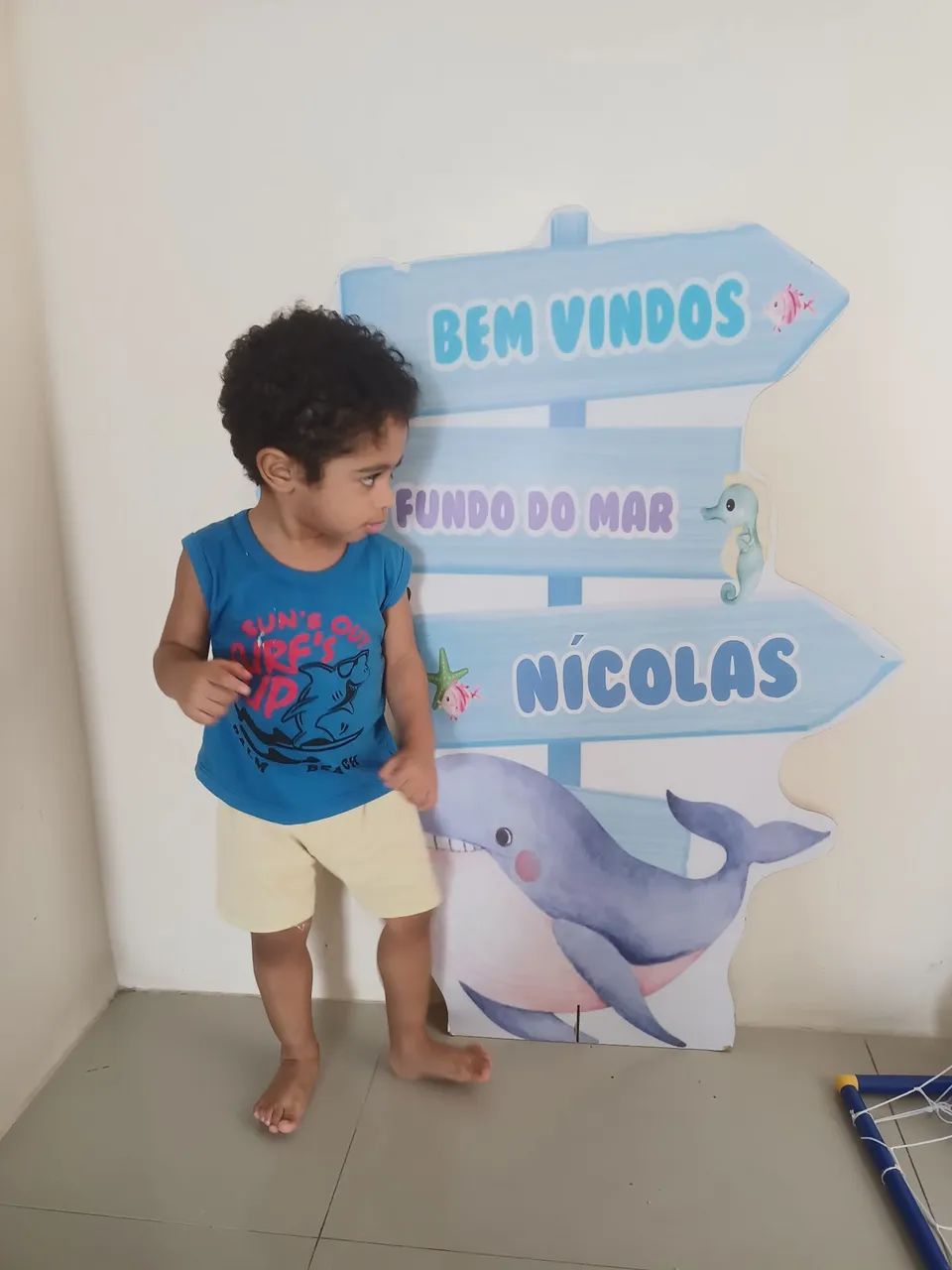 Display MDF de chão Fundo do Mar personalizado com o nome Nicolas  - Foto 3