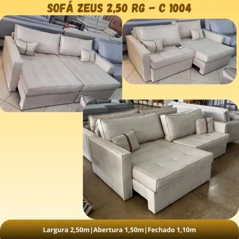 Sofá retrátil de 2.50m e com tecido no linho  - Foto 2