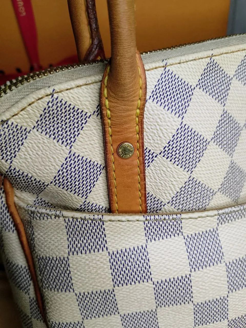 Bolsa Louis Vuitton Figheri PM - Damier Azur Original - Foto 2