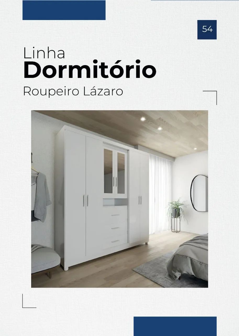 GUARDA ROUPA CASAL COM ESPELHO 100% MDF - Foto 2