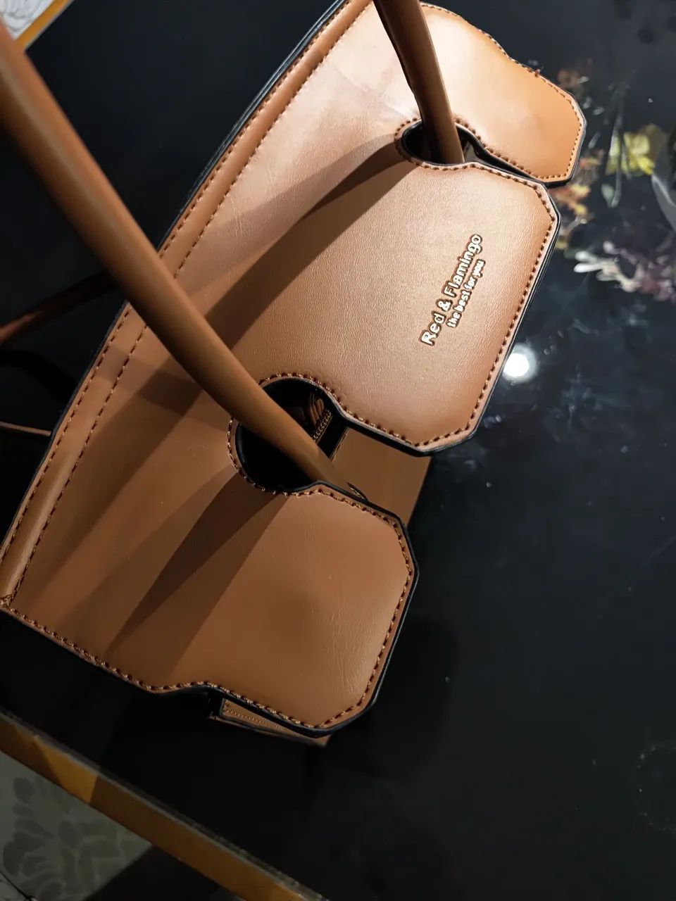 Bolsa de ombro bauarte Red & Flamingo caramelo - Foto 2