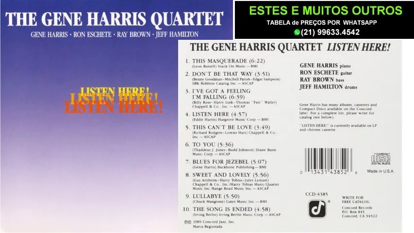 5 Cds do pianista Gene Harris -  impoprtados.