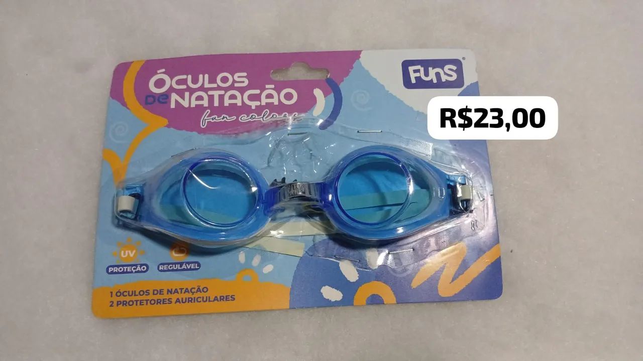 Óculos de natação infantil - Fun Colors- com protetor auriculares - Foto 3