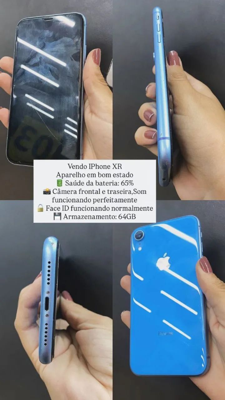 動作確認済み iPhone XR 64GB ID:V5732 IPHONE XR 64GB EM ÓTIMO ESTADO DE CONSERVAÇÃO - Celulares e