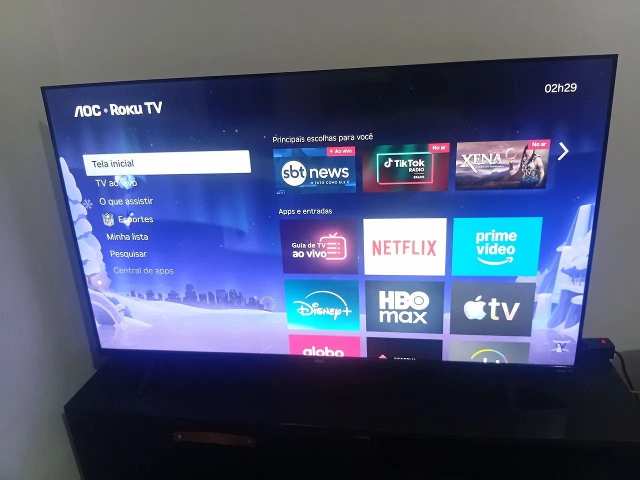 SMART TV AOC ROKU 50 POLEGADAS - 6 MESES DE USO COM 6 MESES DE GARANTIA + NF + CAIXA