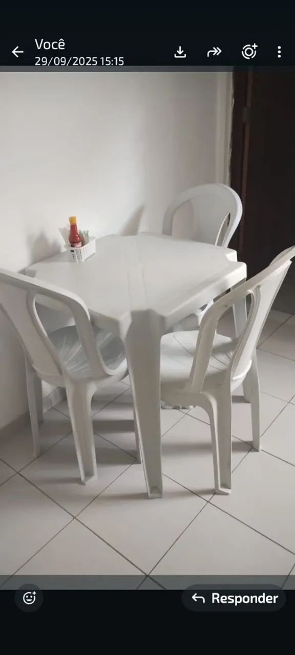 Mesas e Cadeiras PVC Branca  - Foto 3