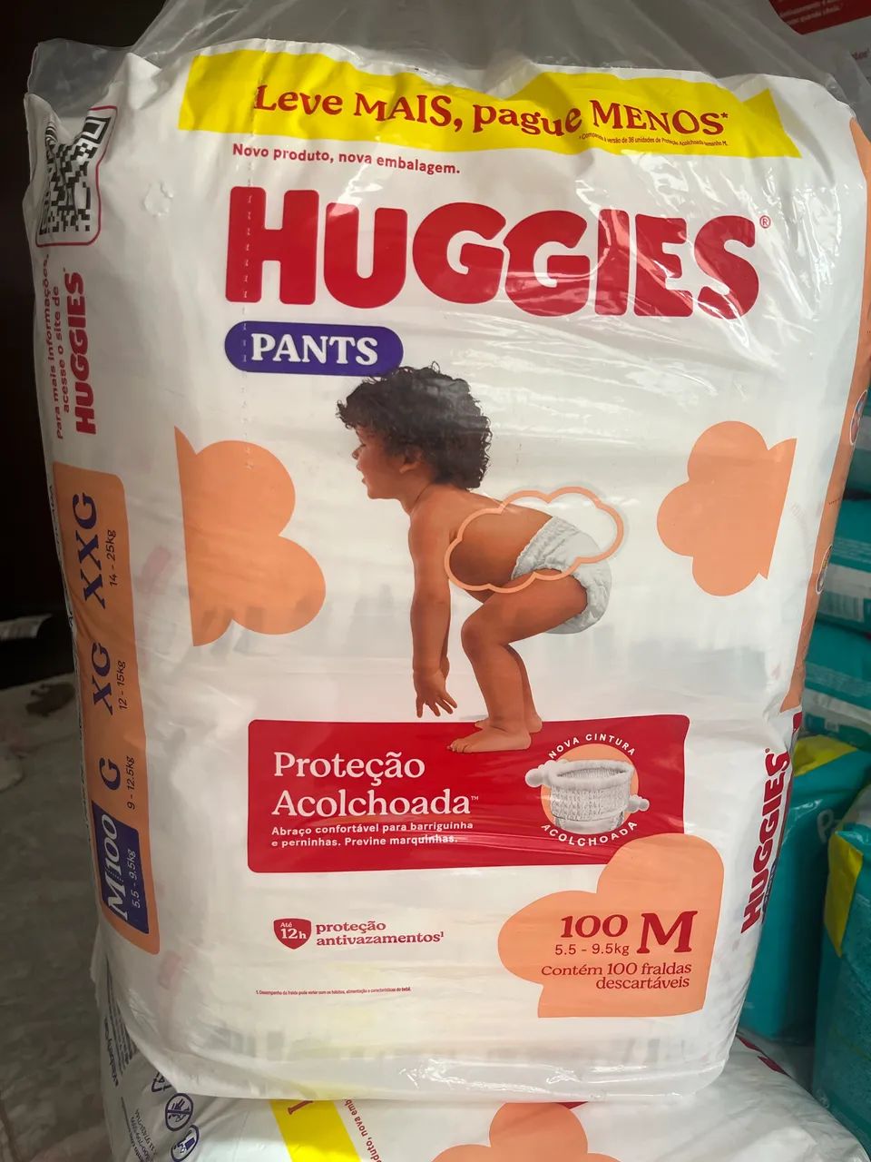 FRALDA HUGGIES PROTEÇÃO  ALCOCHOADA TAMANHO M / 100Und