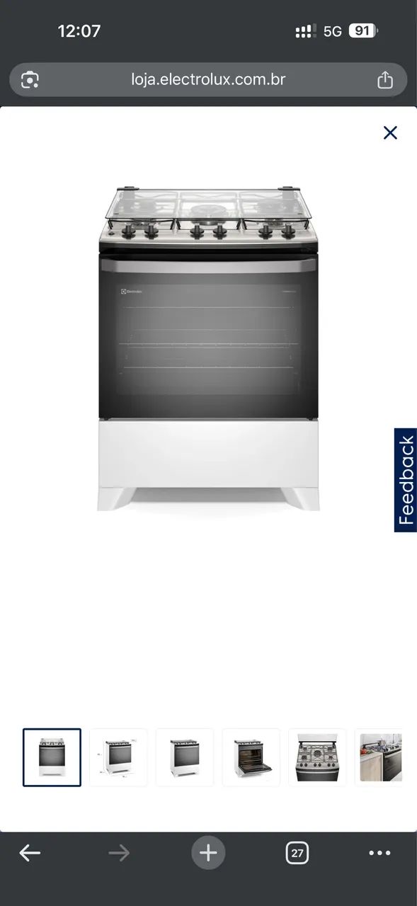 Fogão 5 Bocas Electrolux Efficient Branco - Foto 4