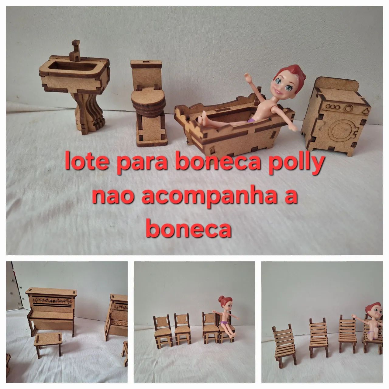 Lote Móveis mdf boneca polly - Foto 3