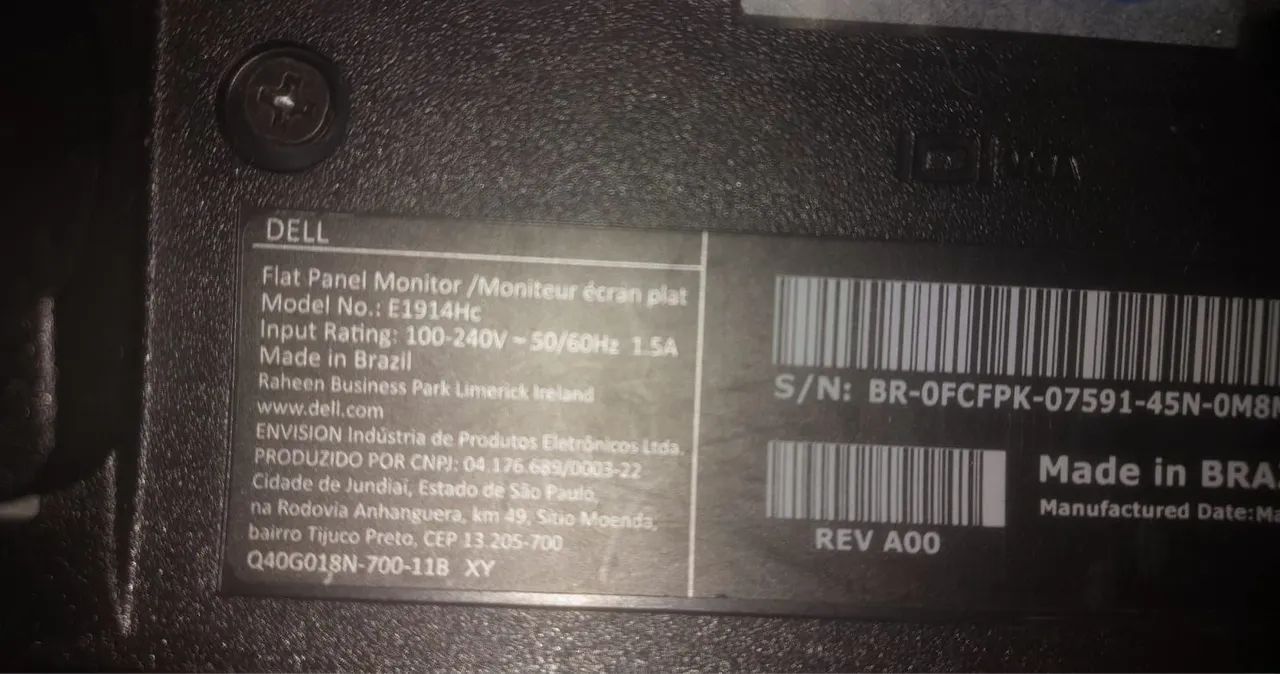 Monitor Dell E1914Hc 18.5 polegadas troca por placa de vídeo com defeito  - Foto 3