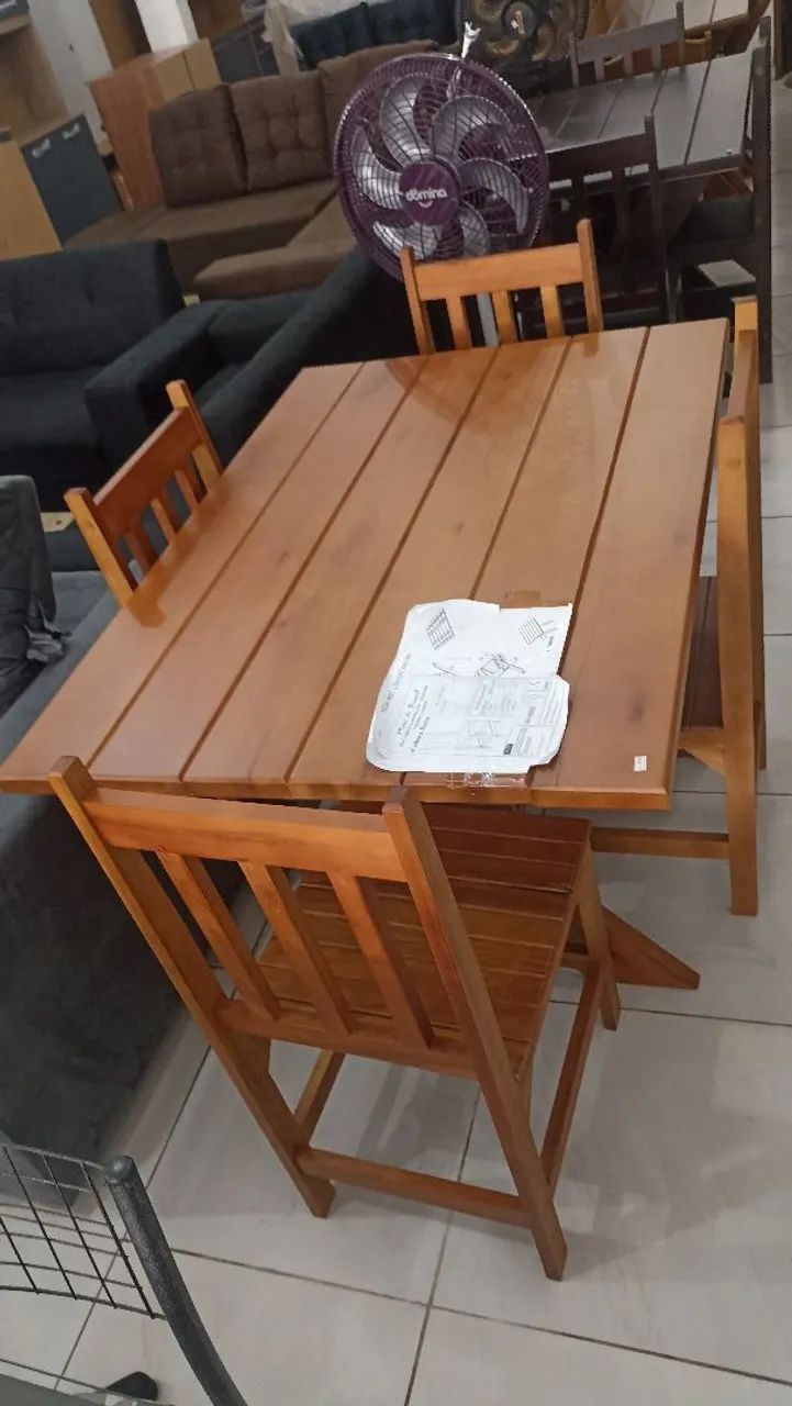 Conjunto de Mesa de Jantar em Madeira-Frete Grátis!!! - Foto 2