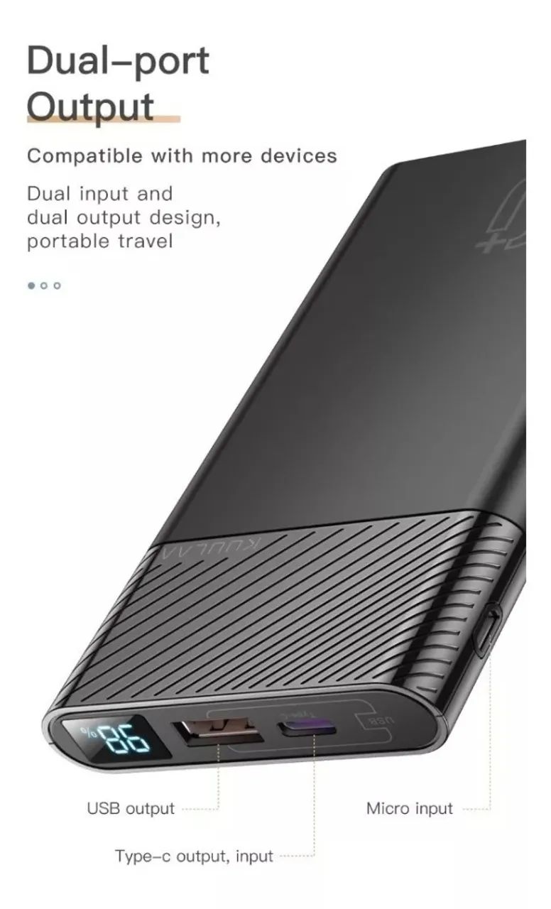 Power Bank 10.000 Mah Kuulaa Pd 3.0 Quick Charge - Foto 4
