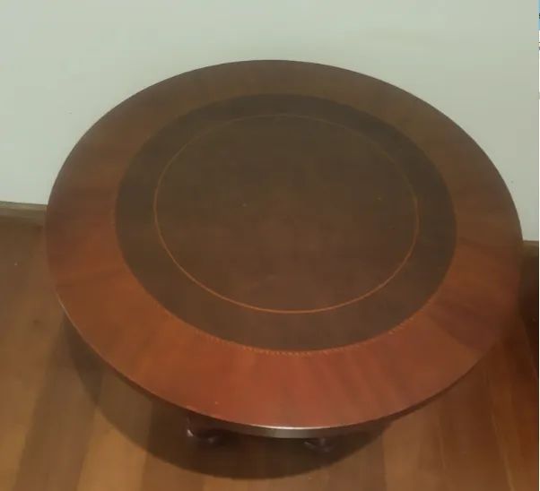 Mesa de apoio redonda de madeira - Foto 2