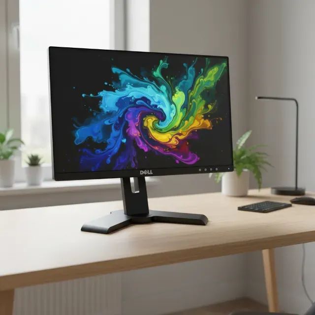 Monitor Dell Preto Para Computador Pc Com Base - Foto 4