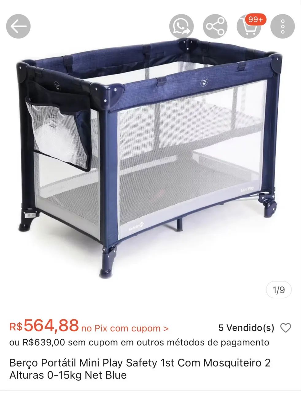 Berço Portátil Safety 1st Mini play - Foto 5