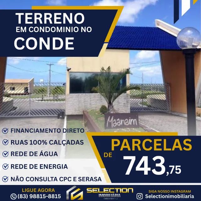 LOTES EM CONDOMÍNIO FECHADO COM PARCELINHAS DE R$ 743,75