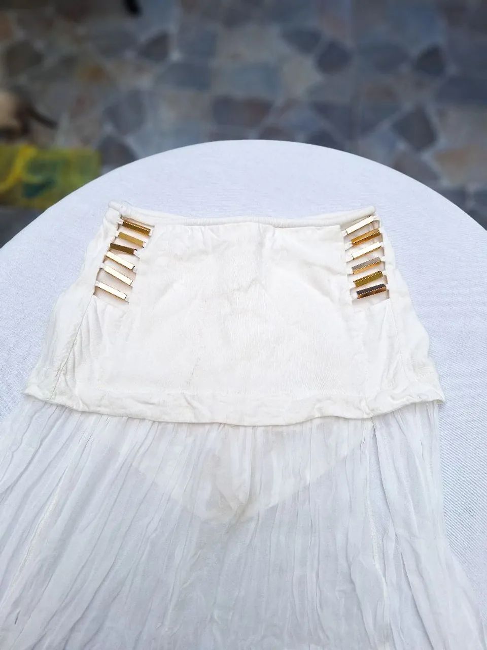 Saia Branca Longa - Short Saia