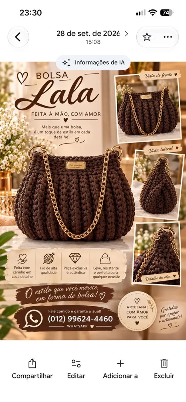 Bolsa e souplast crochê  - Foto 4