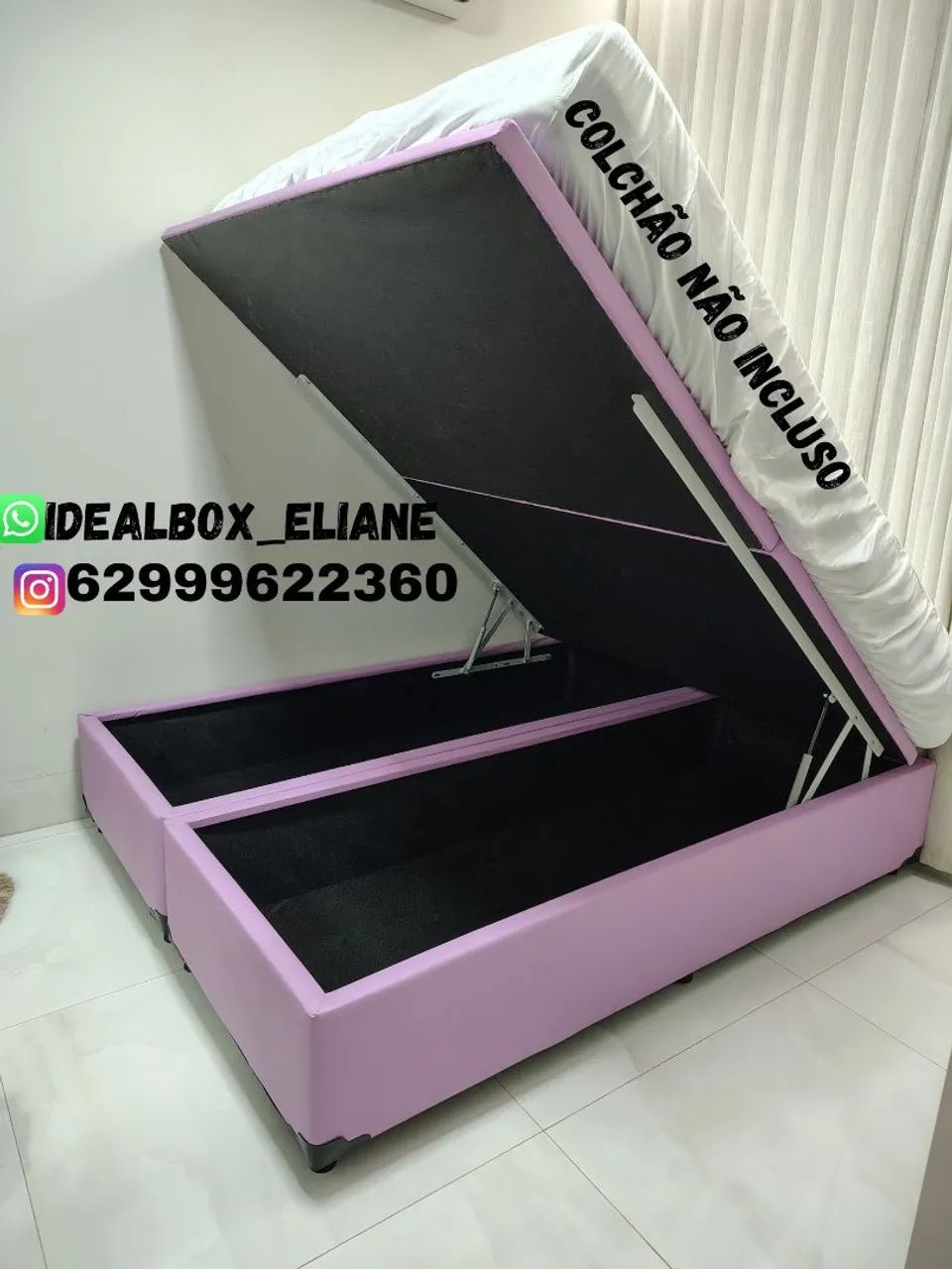 Box baú Queen size - Personalize com a cor da sua preferência.