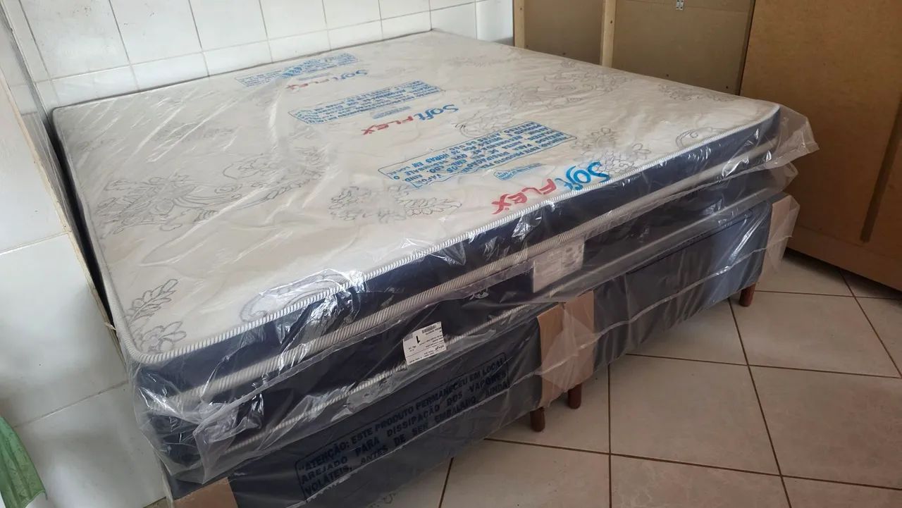 Cama box super King molas ensacadas nova 
