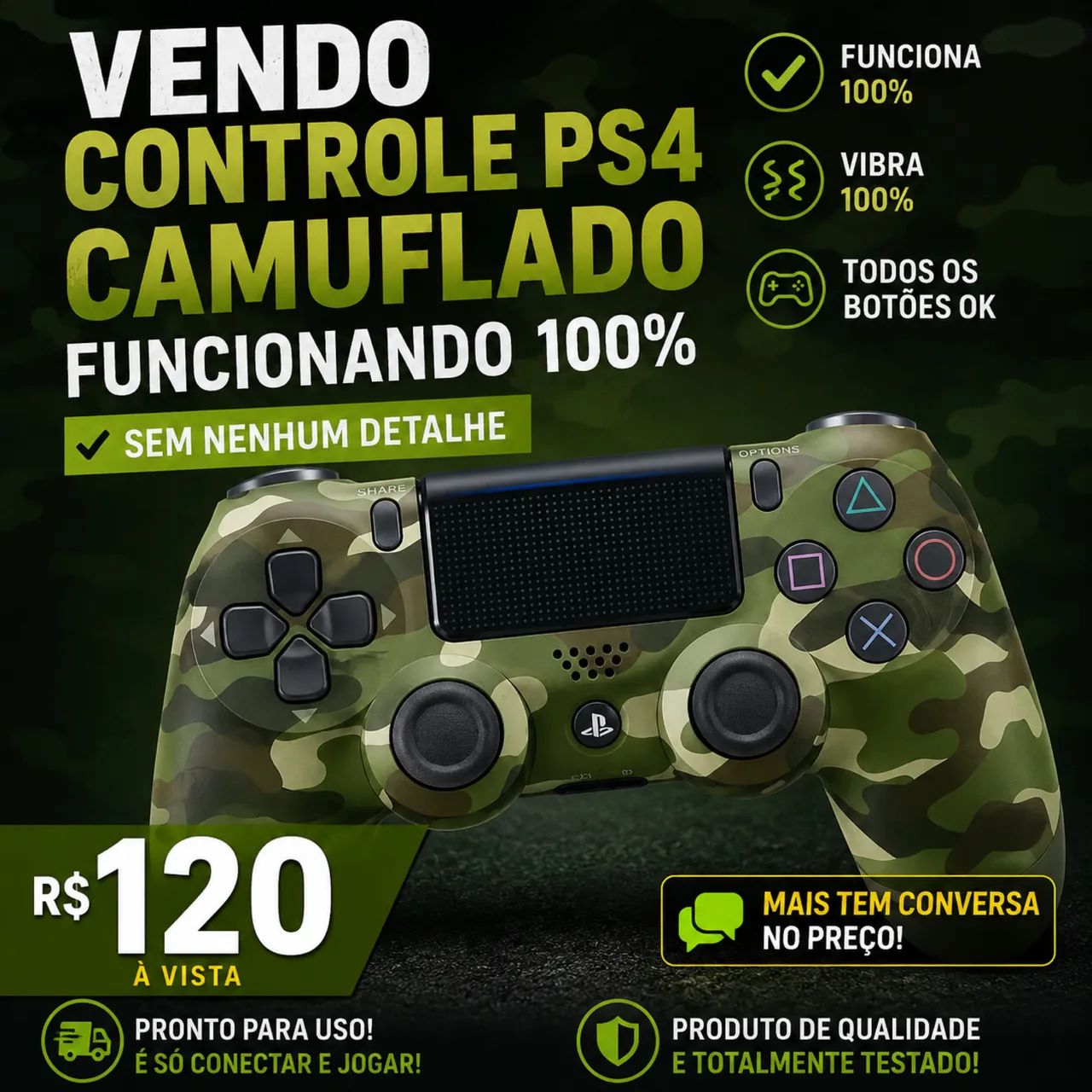 Controle Ps4 compatível com pc e Android Tv.