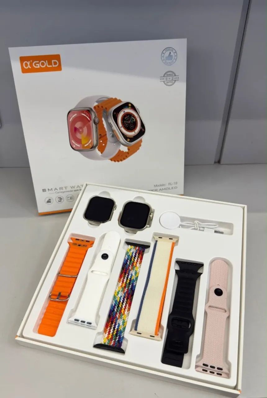 Smartwatch RL-18 A Gold 49mm - 6 Pulseiras
