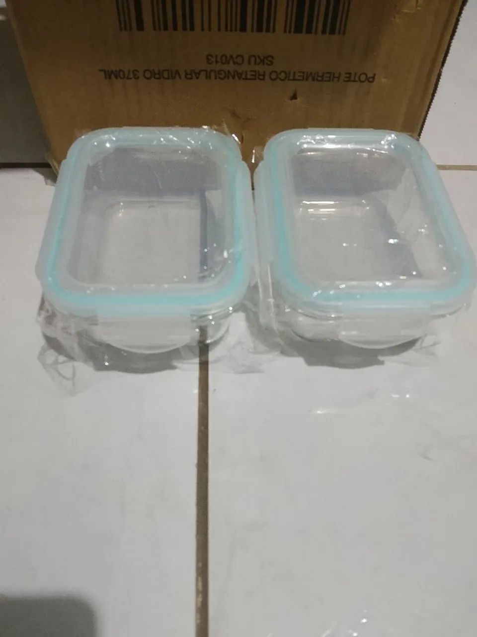 Pote Hermético retangular de vidro 37ML