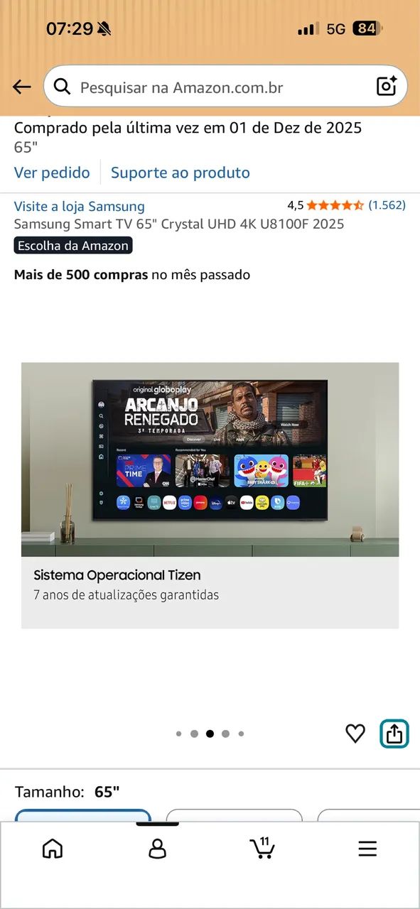 Samsung Smart TV 65? Crystal UHD 4K - Foto 2
