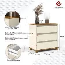 Comoda 3Gvs Off White.Freijo EJ Moveis - Entrega Rápida!  - Foto 2