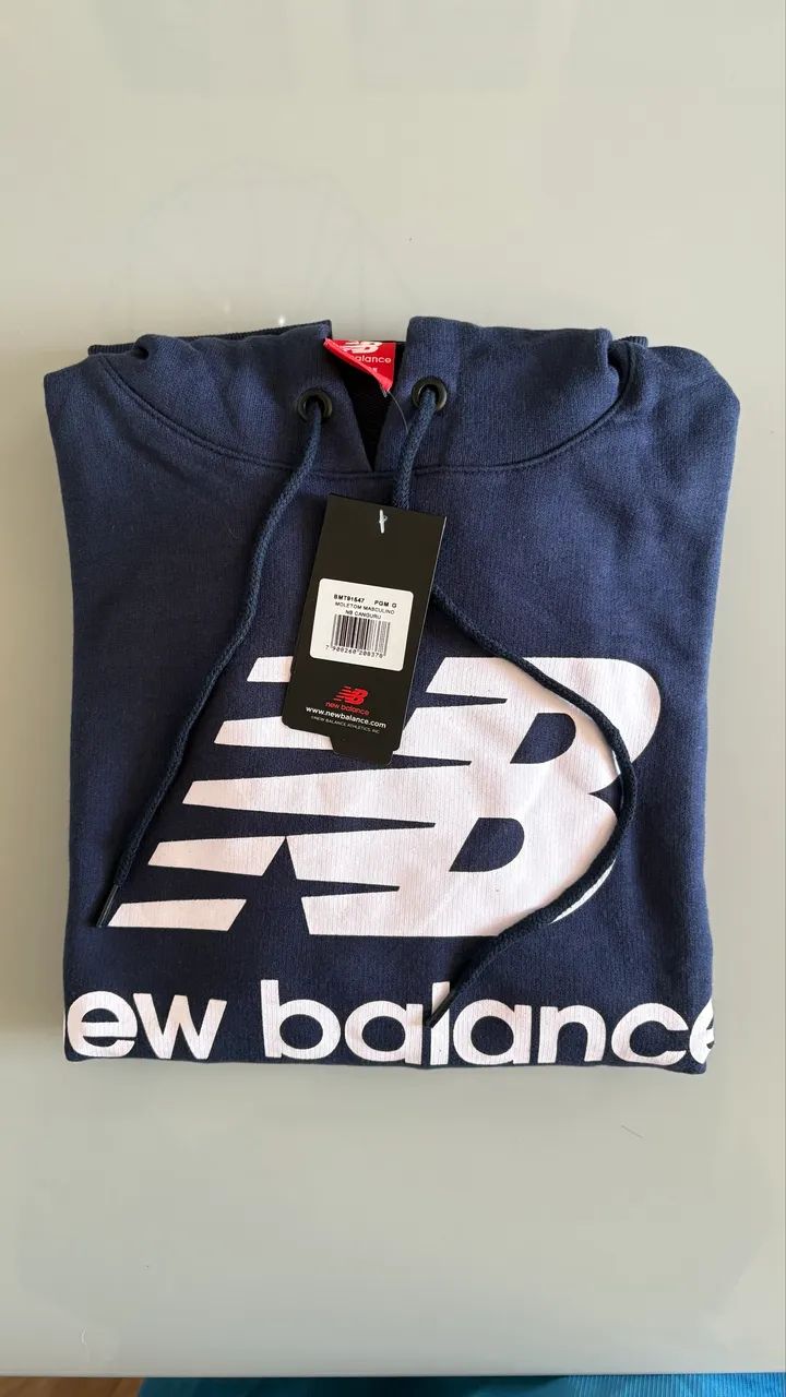 Moletom Canguru New Balance Azul - TAM G - Foto 2