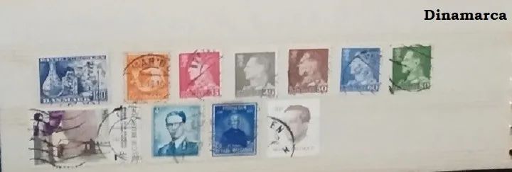 Selos postais antigos da Dinamarca - Clássicos e Raros - Cerca de 1960-1965