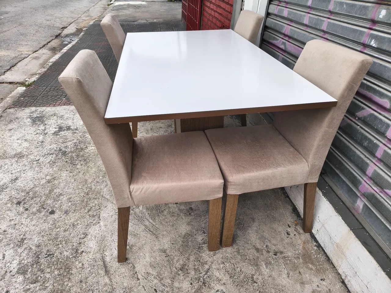 Mesa de jantar 4 cadeiras off white - Foto 5