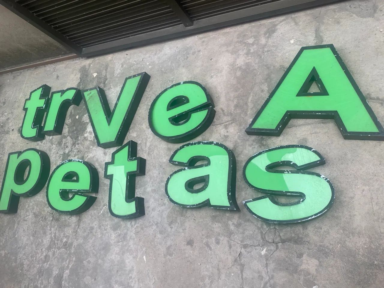 Letra a caixa para iluminação interna com base de encaixe em pvc 