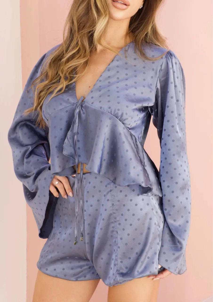 Short Eduarda - Bimô - P - Azul Poá - Foto 2