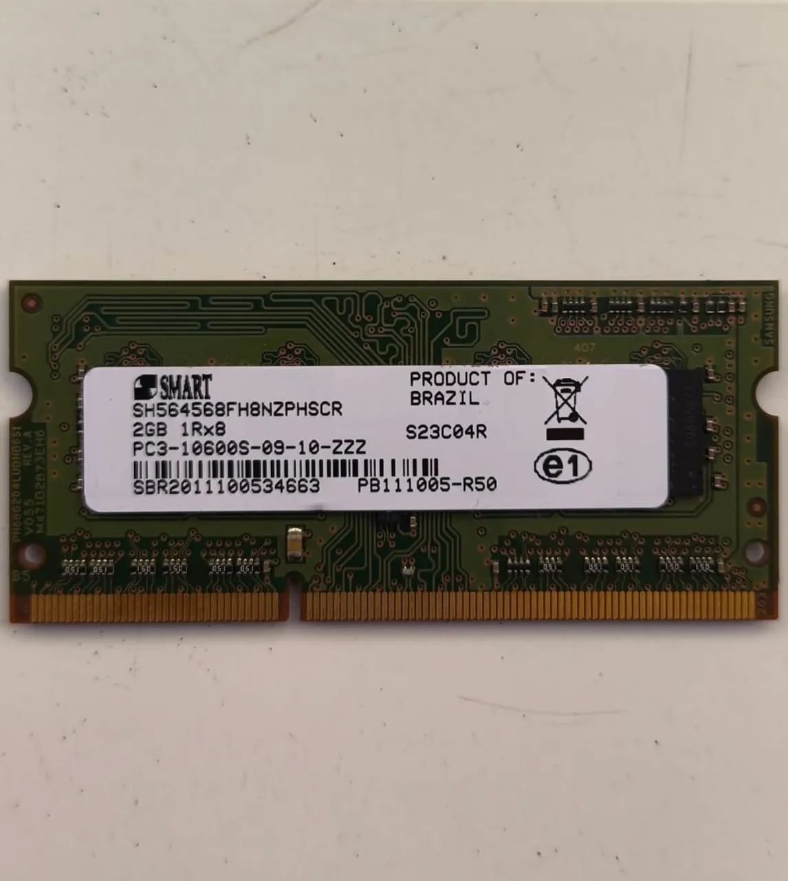 Memória Ram Notebook Smart 2gb Ddr3 1333mhz