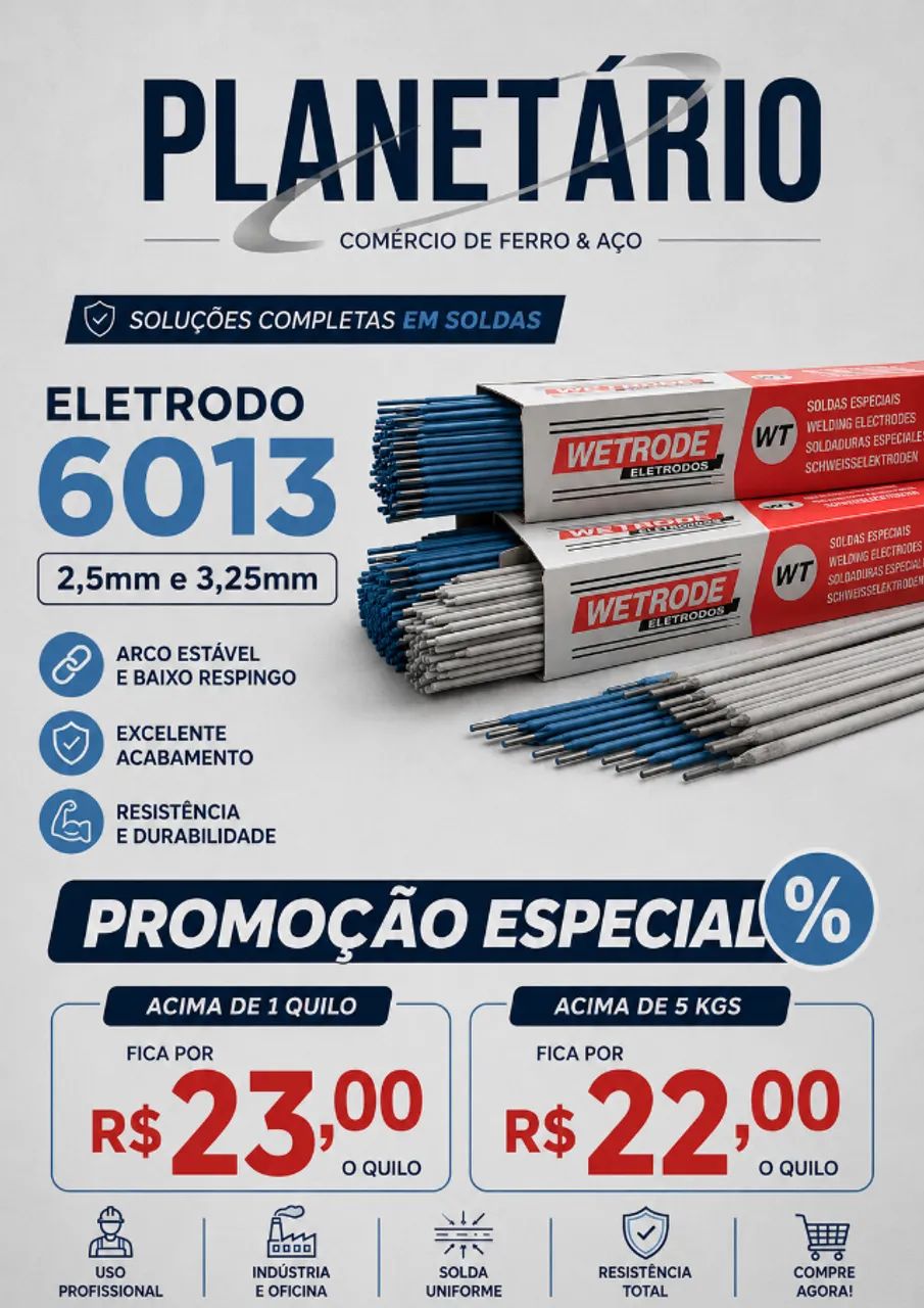 PROMOÇÃO ELETRODO WETRODE 6013