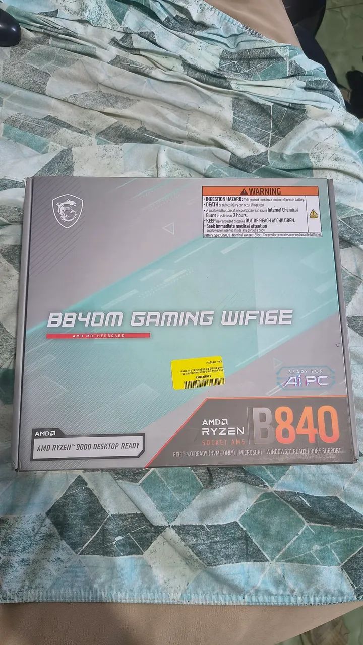 Placa mãe AM5 B840M GAMING WIFI6E MSi Nova Lacrada